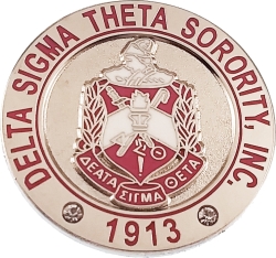 View Buying Options For The Delta Sigma Theta Sorority Inc. Rhinestone Round Lapel Pin