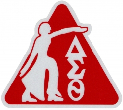 View Buying Options For The Delta Sigma Theta Triangle Lady Fortitude Reflective Symbol Decal Sticker