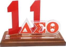 View Buying Options For The Delta Sigma Theta Acrylic Desktop Line #11 With Wooden Base