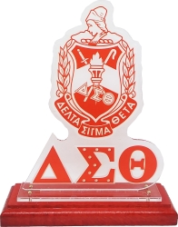 View Buying Options For The Delta Sigma Theta Acrylic Desktop Piece with Color Wooden Base