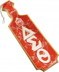 View Buying Options For The Delta Sigma Theta Raised Mirror Letters & Crest Domed Wood Paddle