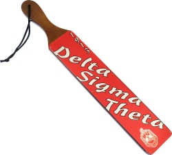 View Buying Options For The Delta Sigma Theta Acrylic Topped Script Wood Paddle