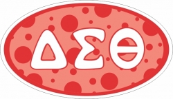 View Buying Options For The Delta Sigma Theta Sorority Oval Polka Dot Decal Sticker [Pre-Pack]