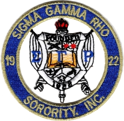 View Product Detials For The Sigma Gamma Rho Sorority Inc. Round Cut-Out Iron-On Patch