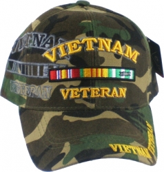 View Product Detials For The Vietnam Veteran Ribbons Shadow Mens Cap