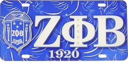 View Buying Options For The Zeta Phi Beta Printed Symbol Crest Mirror License Plate