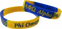 View Product Detials For The Alpha Phi Omega Color Swirl Silicone Bracelet [Pre-Pack]