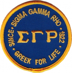 View Buying Options For The Sigma Gamma Rho Greek for Life Round Iron-On Patch