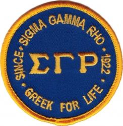 View Buying Options For The Sigma Gamma Rho Greek for Life Round Iron-On Patch