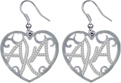 View Buying Options For The Alpha Kappa Alpha Ladies Crystal Filigree Heart Earrings