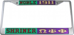 View Buying Options For The Shriner + Omega Psi Phi Split License Plate Frame