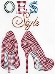 View Product Detials For The Eastern Star Style Heels Rhinestone Heat Transfer