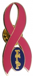 View Product Detials For The Sigma Gamma Rho Pink Ribbon Lapel Pin