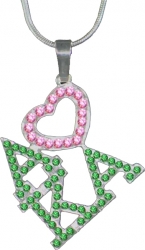 View Buying Options For The Alpha Kappa Alpha Ladies Crystal Heart Necklace