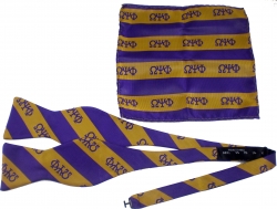 View Buying Options For The Omega Psi Phi Striped Mens Bow Tie & Handkerchief Set