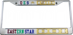 View Product Detials For The Eastern Star + Daughters of Isis Split License Plate Frame