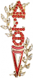 View Buying Options For The Delta Sigma Theta Austrian Crystal Torch Lapel Pin