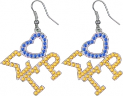 View Product Detials For The Sigma Gamma Rho Ladies Crystal Heart Earrings