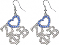 View Product Detials For The Zeta Phi Beta Ladies Crystal Heart Earrings