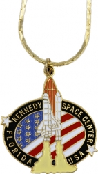 View Buying Options For The NASA Kennedy Space Center Florida USA Logo Pendant w/Necklace