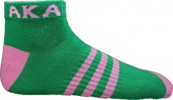 View Product Detials For The Alpha Kappa Alpha Striped Pair Ladies Ankle Socks