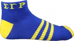 View Product Detials For The Sigma Gamma Rho Striped Pair Ladies Ankle Socks