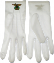 View Product Detials For The Shriner Emblem Mens Ritual Gloves