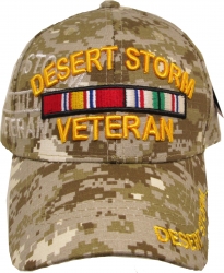 View Product Detials For The Desert Storm Veteran Ribbons Shadow Mens Cap