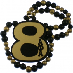 View Product Detials For The Alpha Phi Alpha Wood Color Bead Tiki Line #8 Medallion