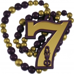 View Buying Options For The Omega Psi Phi Wood Color Bead Tiki Line #7 Medallion
