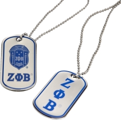 View Buying Options For The Zeta Phi Beta Epoxy Coated Double Sided Dog Tag