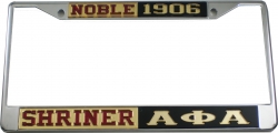 View Buying Options For The Shriner + Alpha Phi Alpha Split License Plate Frame