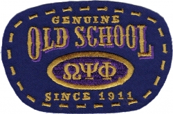 View Product Detials For The Omega Psi Phi Old School Scissor Cut Iron-On Patch