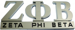 View Product Detials For The Zeta Phi Beta Chrome Cut Out Car Emblem