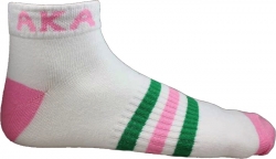 View Buying Options For The Alpha Kappa Alpha Striped Pair Ladies Ankle Socks