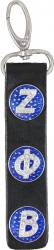 View Product Detials For The Zeta Phi Beta 3 Button Leather FOB Key Chain