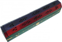 View Buying Options For The New Age Carved Coffin Celestial Brass Inlay Ash Catcher Incense Stick & Cone Holder