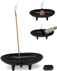 View Product Detials For The New Age Cast Iron Canoe For Burning Incense And Smudges