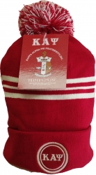View Buying Options For The Buffalo Dallas Kappa Alpha Psi® Striped Mens Knit Cuff Beanie Cap with Ball