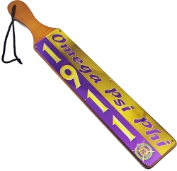 View Buying Options For The Omega Psi Phi Acrylic Topped Mirror Year Wood Paddle