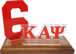 View Buying Options For The Kappa Alpha Psi® Line #6 Desktop Piece with Wooden Base