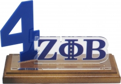 View Buying Options For The Zeta Phi Beta Line #4 Desktop Piece with Wooden Base