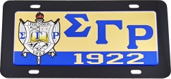 View Buying Options For The Sigma Gamma Rho Domed Crest Mirror Car Tag License Plate