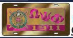 View Buying Options For The Omega Psi Phi Domed Crest Tag License Plate