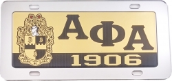 View Buying Options For The Alpha Phi Alpha Domed Shield Mirror Car Tag License Plate