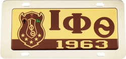 View Buying Options For The Iota Phi Theta Domed Shield Mirror Car Tag License Plate