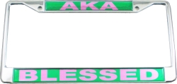View Buying Options For The Alpha Kappa Alpha Blessed Domed License Plate Frame