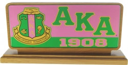 View Product Detials For The Alpha Kappa Alpha Wood Desk Top Founders Piece