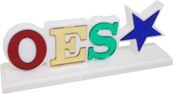 View Buying Options For The Eastern Star Wood Desk Top Letters With Color Base