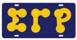 View Product Detials For The Greek Sorority Raised Bubble Letter License Plate